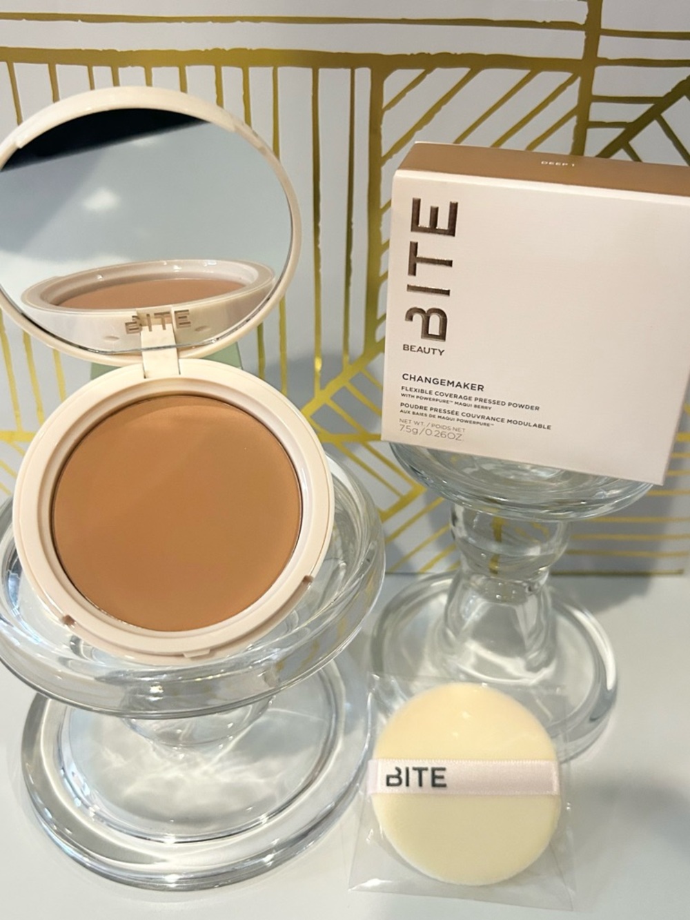 ✨ Bite Beauty Changemaker Pressed Powder Deep 1 | RETIRED | NIB | Full Size ✨